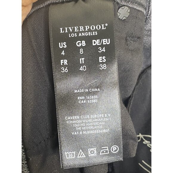 Liverpool Womens High Rise Denim Skirt‎ Front Side Slit Fray Hem Size 4/27 - Picture 8 of 12